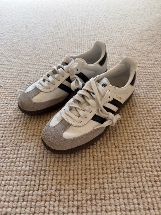 adidas Shoes - adidas Samba Women’s Sneakers in White, Black and Gray Suede